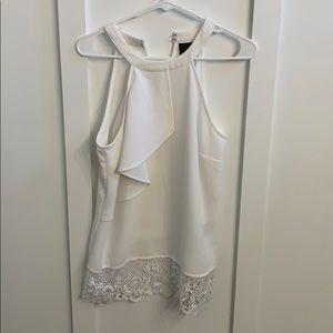 White tank with lace detailing